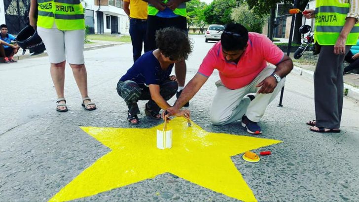 Se pintó una nueva estrella amarilla para recordar a Cristian Argolo