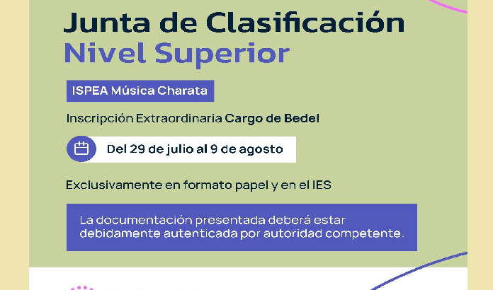 Charata: Ispea Música abre inscripción para el cargo de bedel