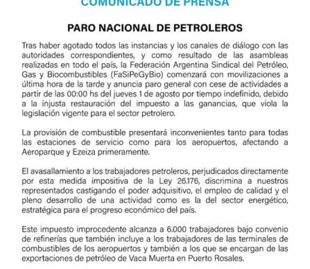 Desabastecimiento de combustibles: trabajadores del petróleo inician un paro por tiempo indeterminado 1