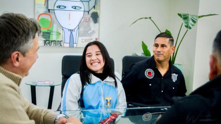 Leandro Zdero recibió a la campeona Mundial de Karate Melani Alegre