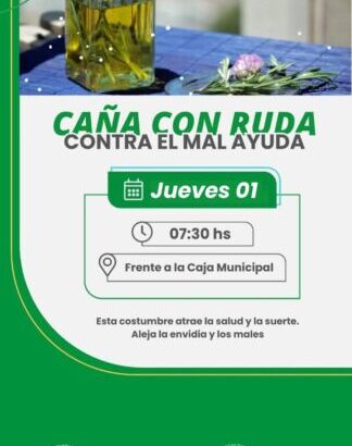 Resistencia: el municipio invita al tradicional convite de caña con ruda