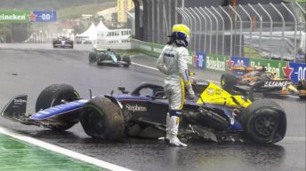 Accidente de Colapinto que le impidió terminar la carrera en Brasil